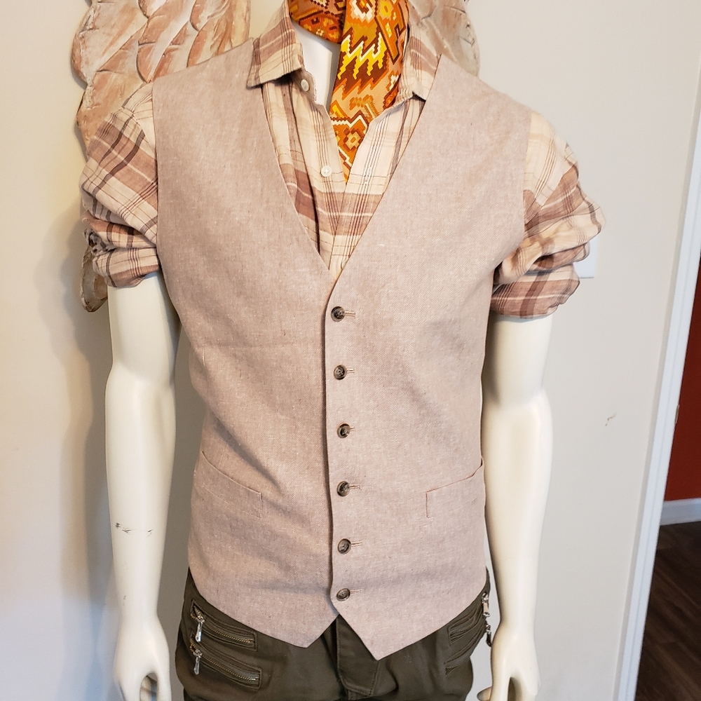 MENS LINEN VEST